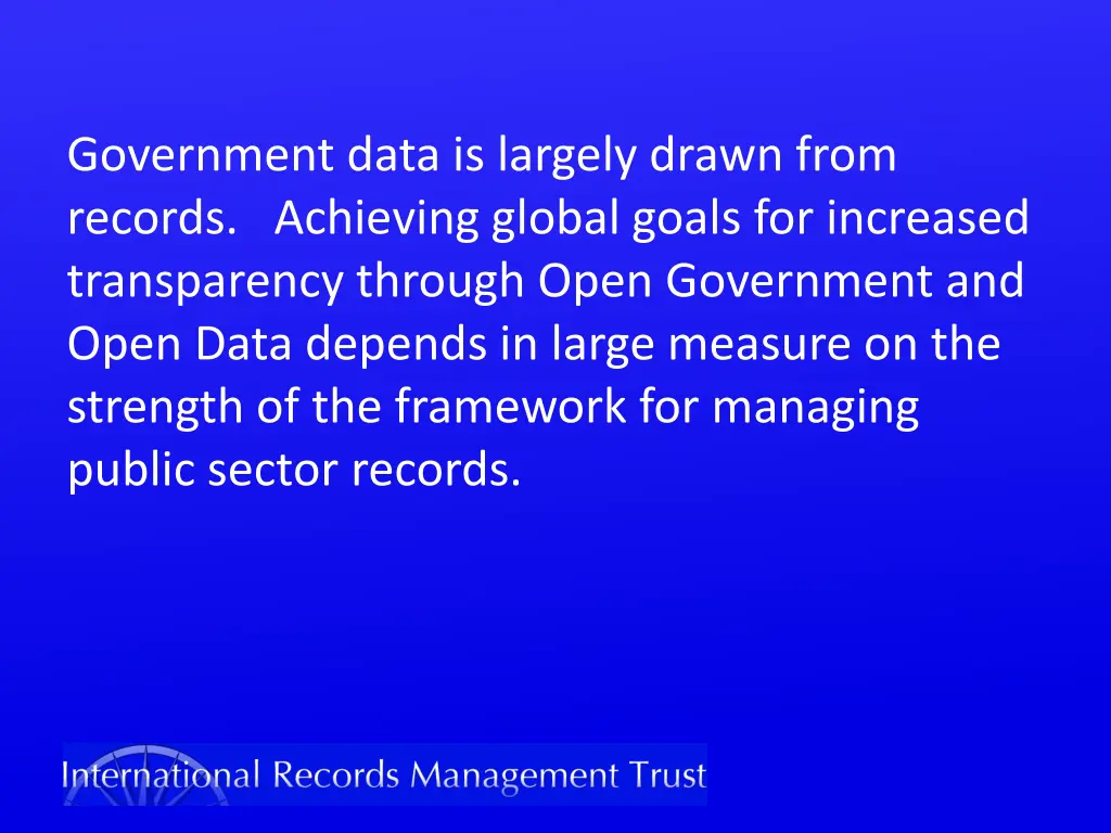 government data is largely drawn from records