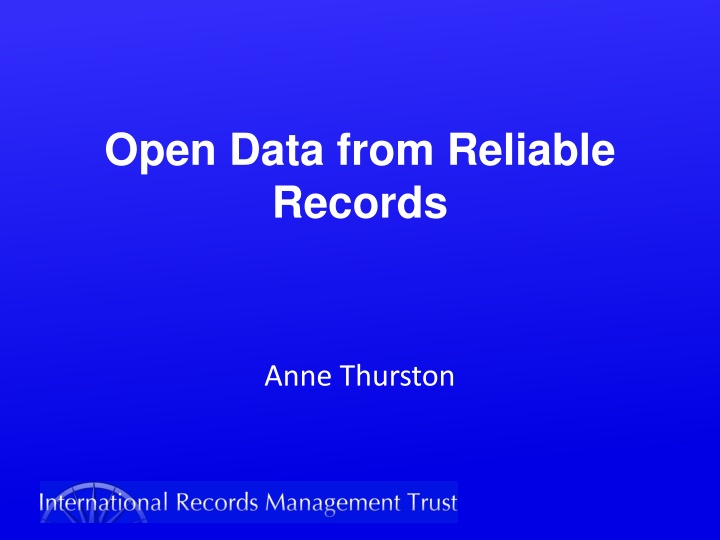 open data from reliable records