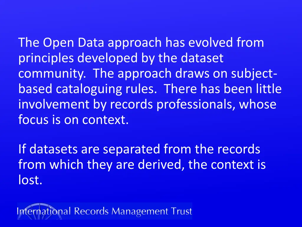the open data approach has evolved from