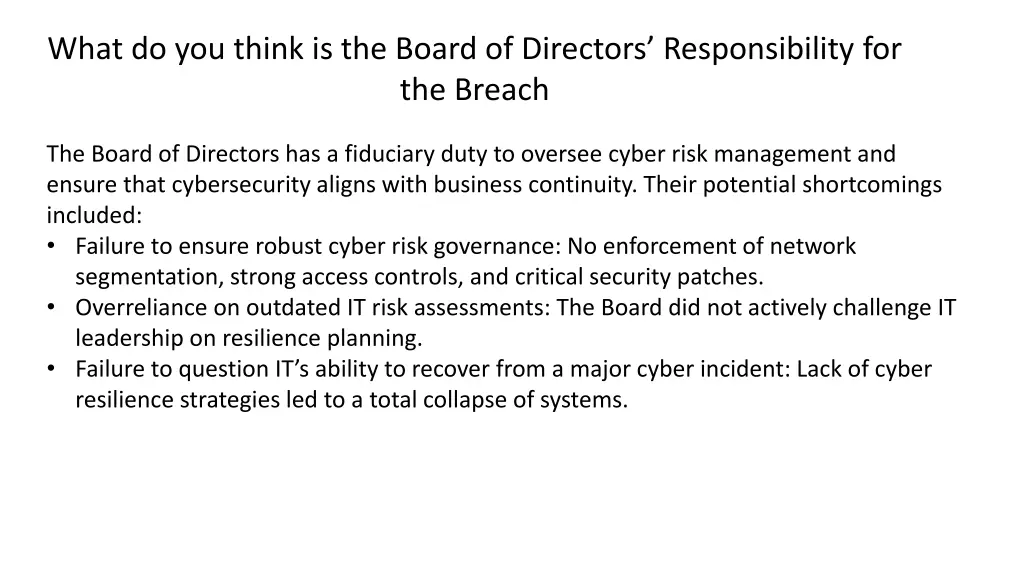 what do you think is the board of directors
