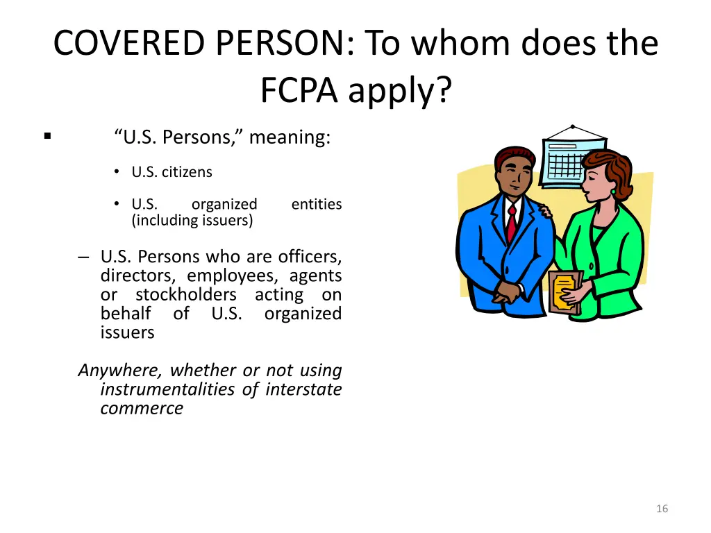 covered person to whom does the fcpa apply 1
