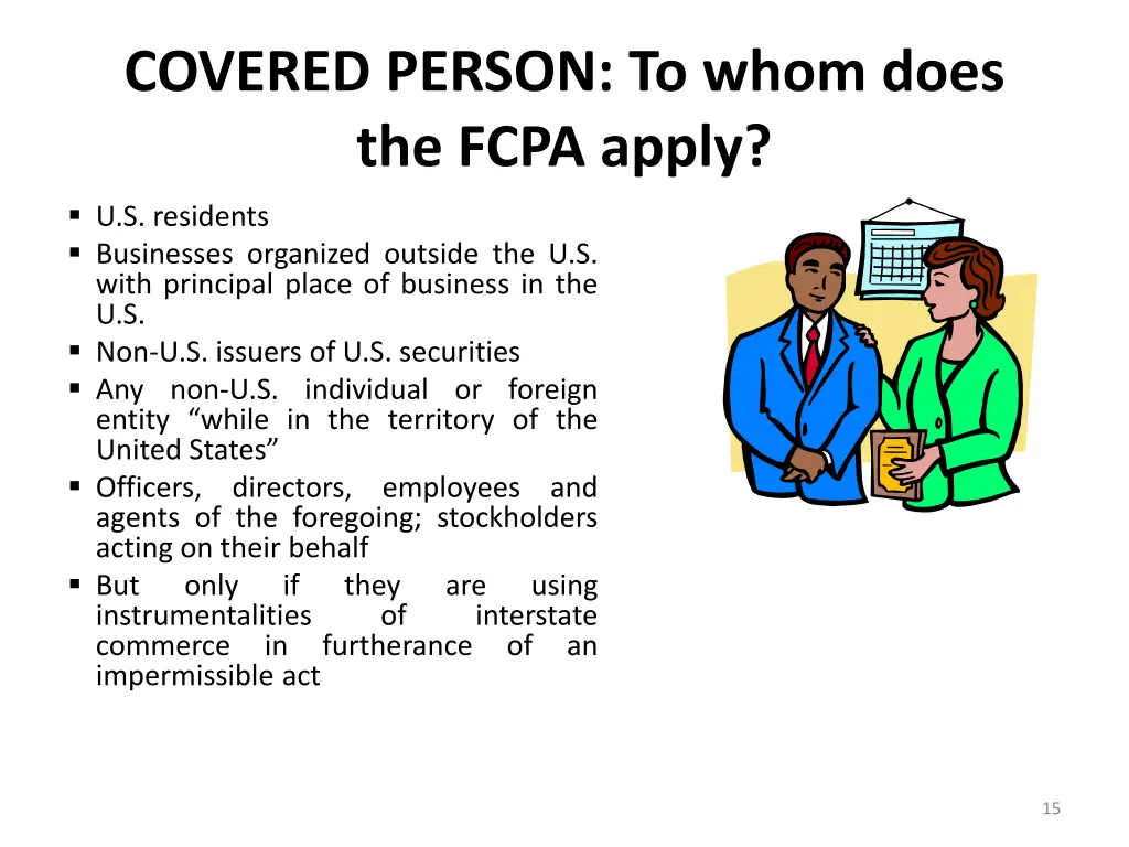 covered person to whom does the fcpa apply