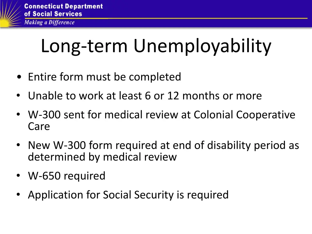 long term unemployability