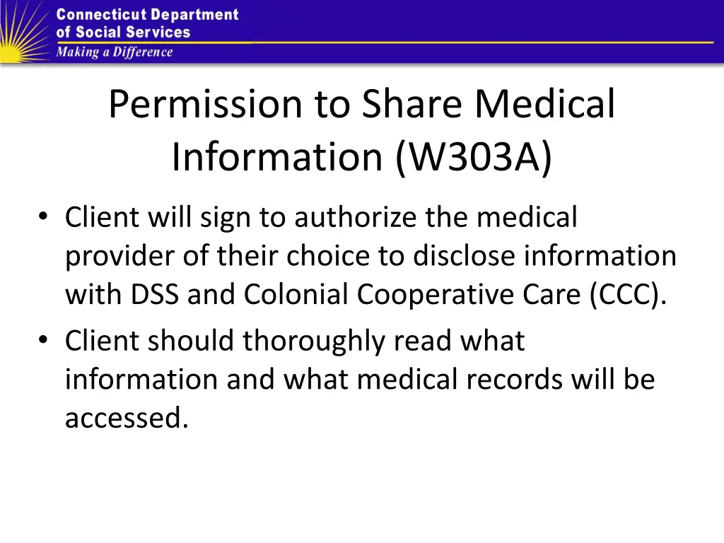 permission to share medical information w303a