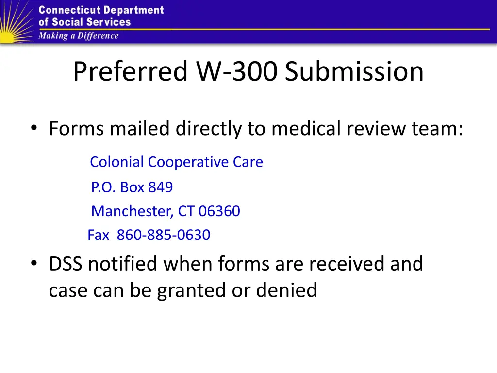 preferred w 300 submission