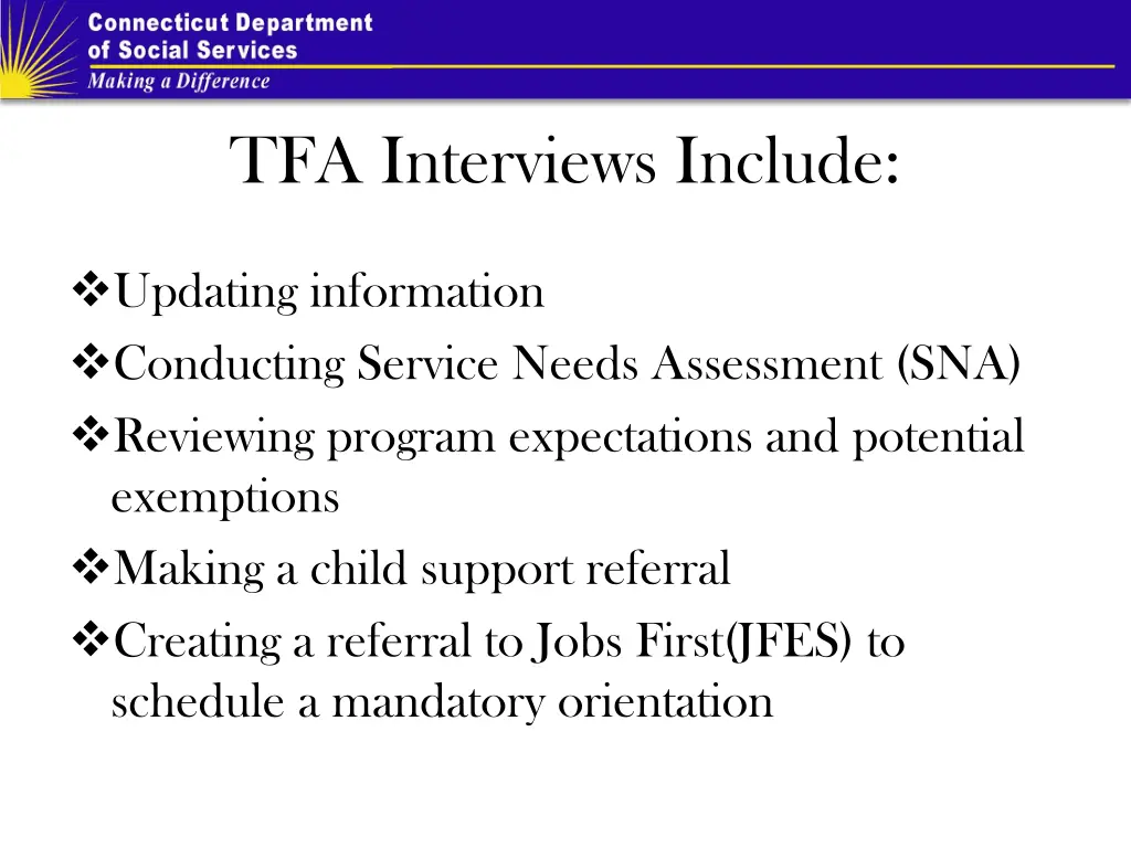 tfa interviews include