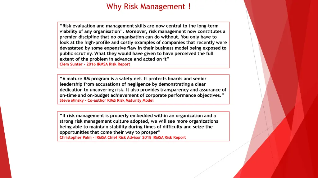 why risk management