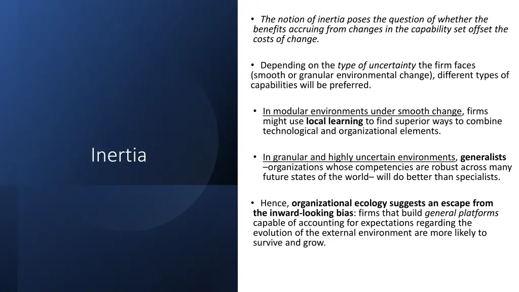 the notion of inertia poses the question