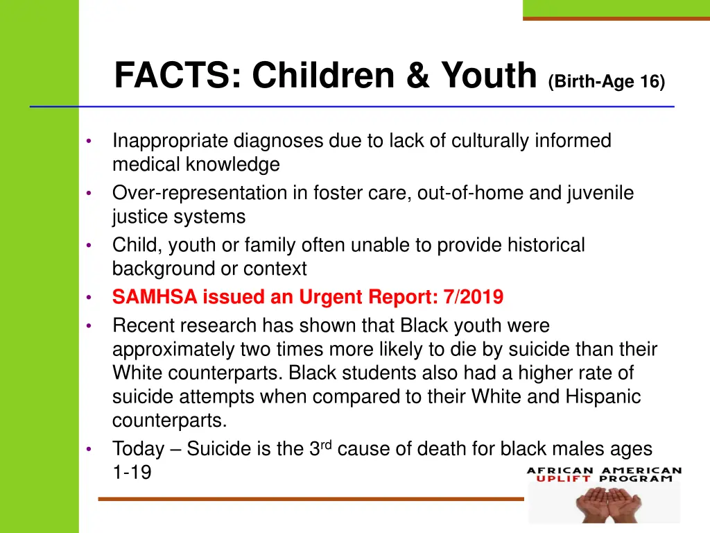 facts children youth birth age 16