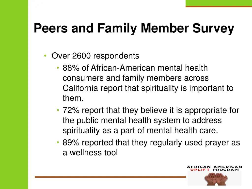 peers and family member survey