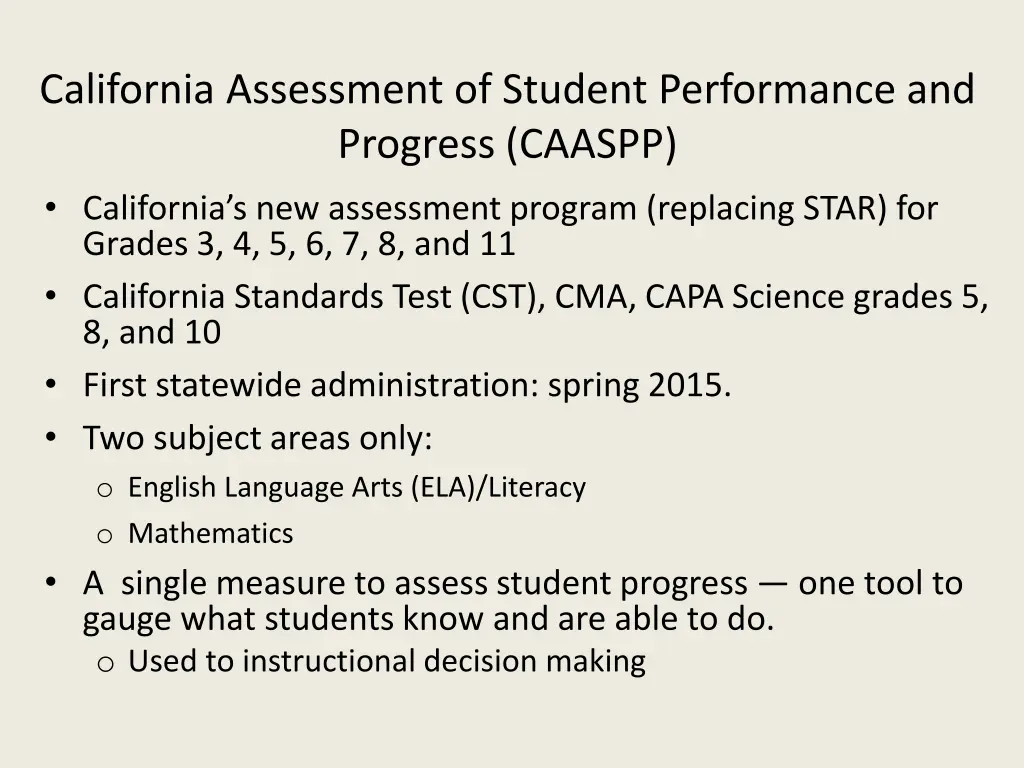 california assessment of student performance 1