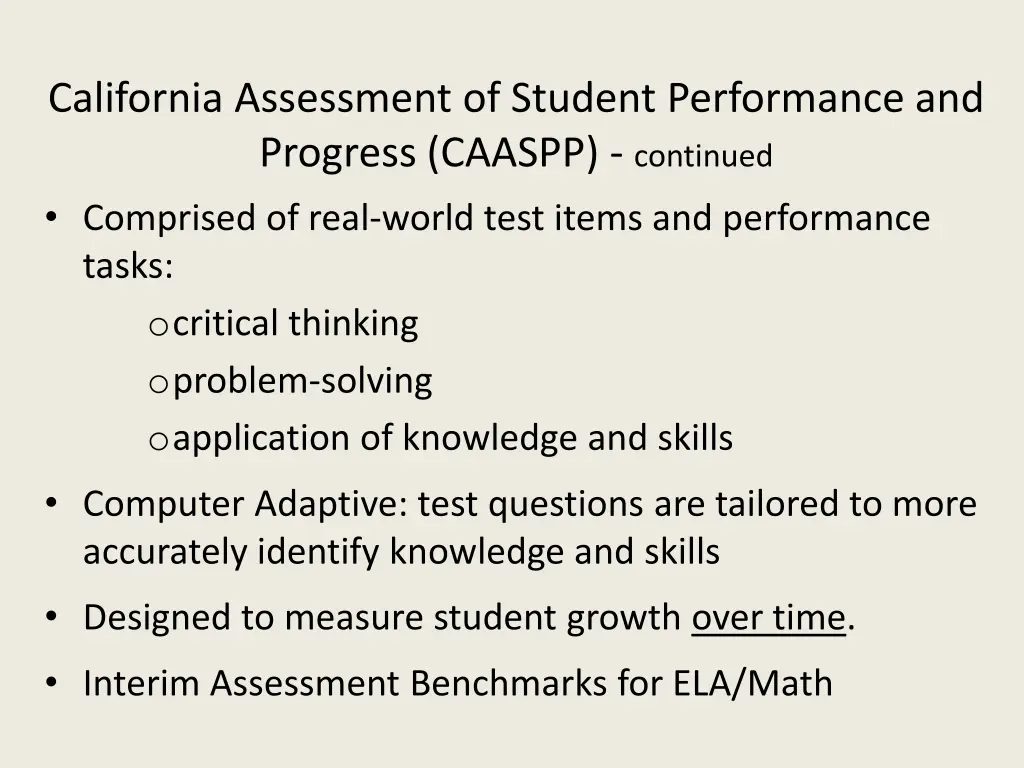 california assessment of student performance 2