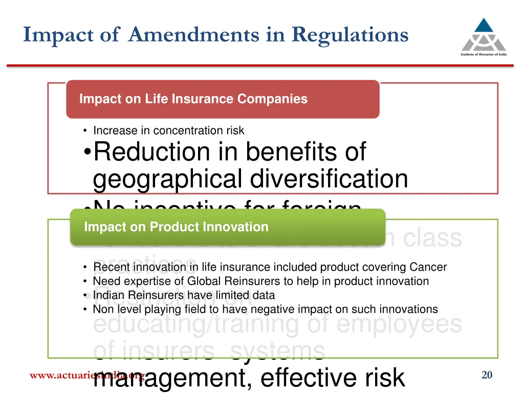 impact of amendments in regulations 1