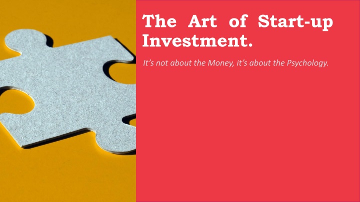 the art of start up investment