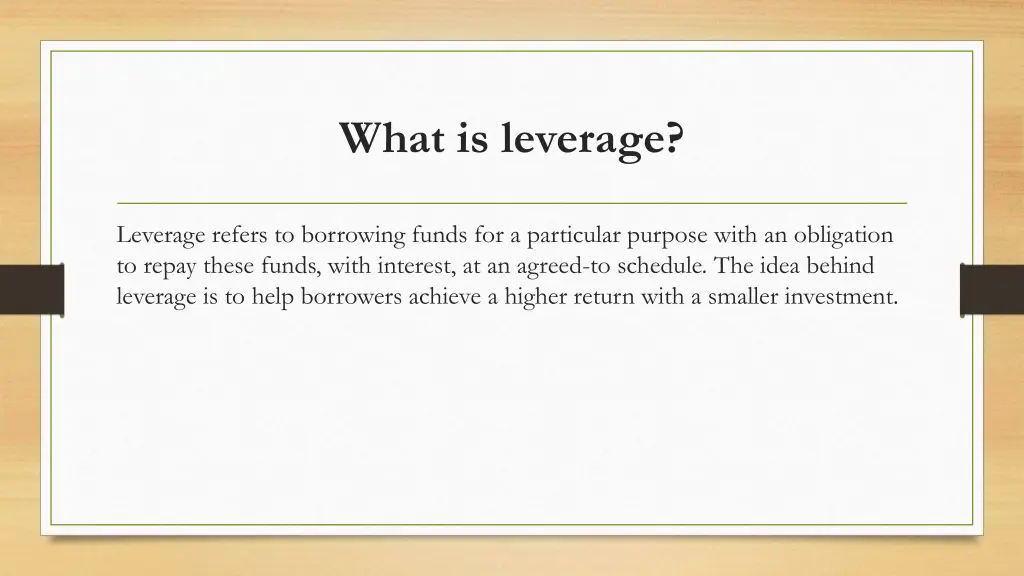 what is leverage