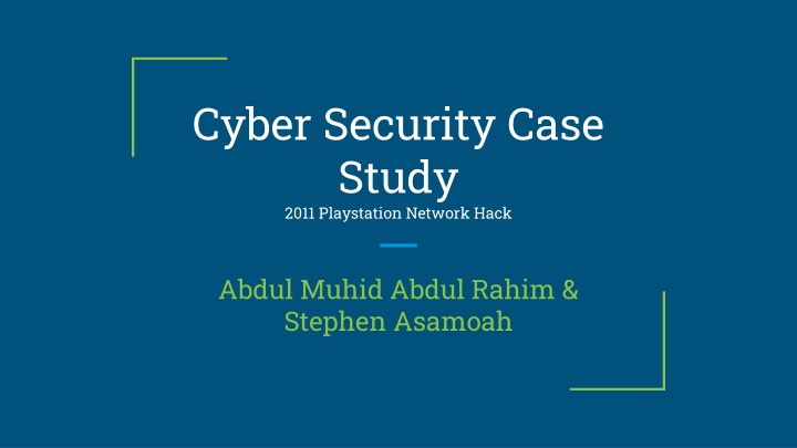 cyber security case study 2011 playstation