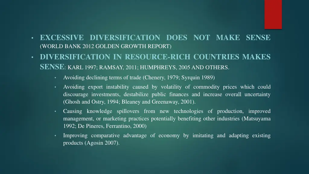 excessive diversification does not make sense