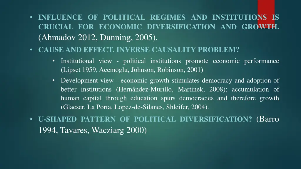influence of political regimes and institutions