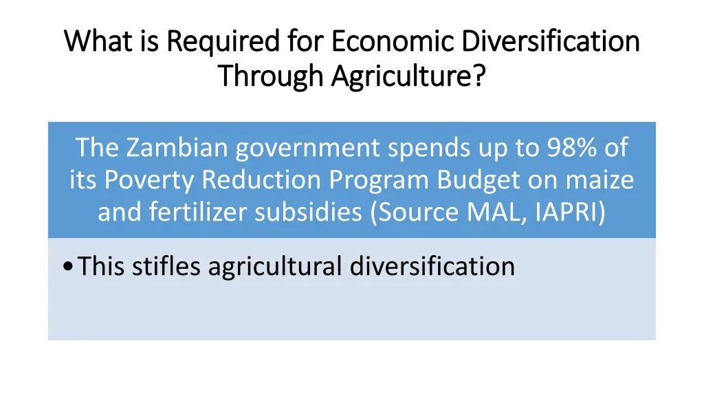 what is required for economic diversification