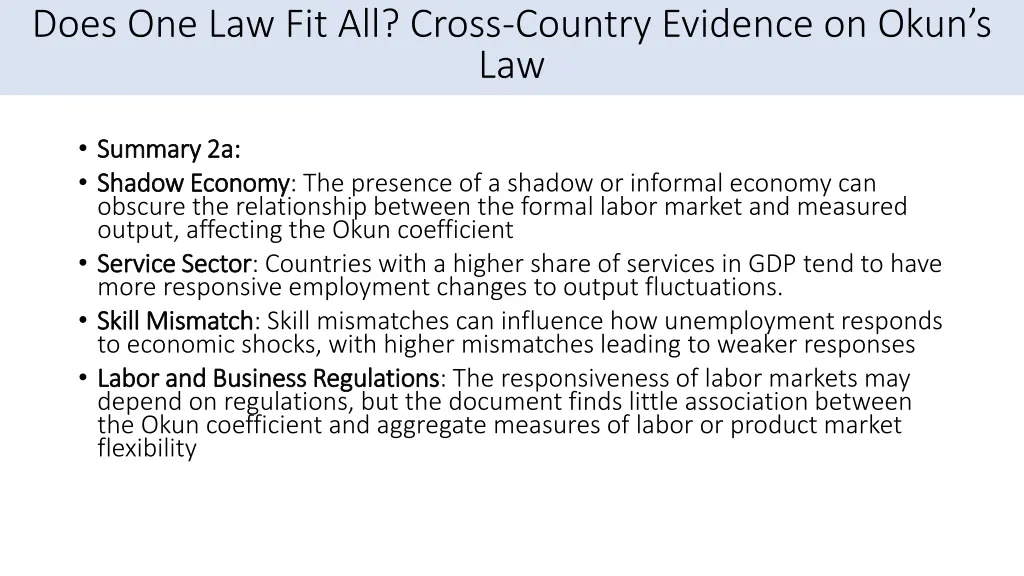 does one law fit all cross country evidence 3