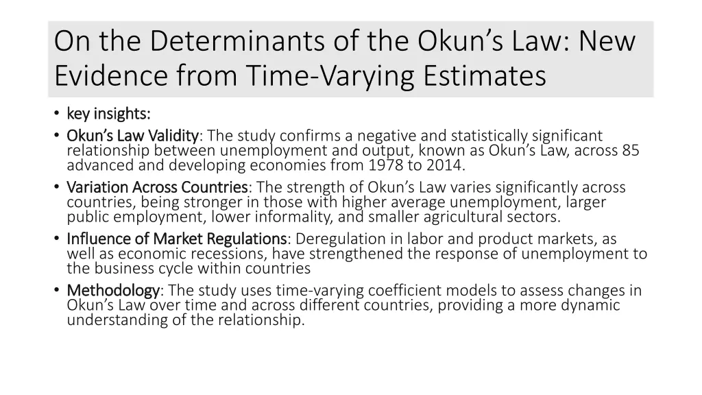 on the determinants of the okun 2
