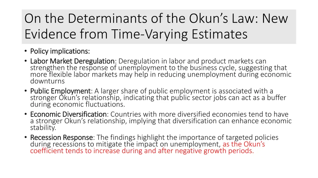 on the determinants of the okun 3