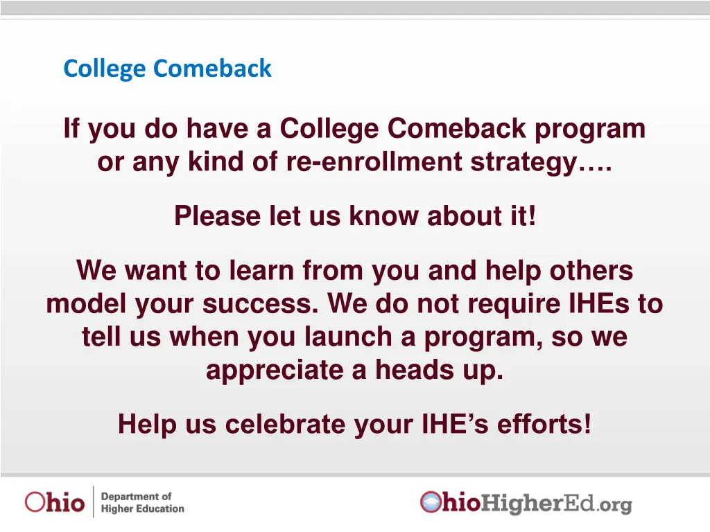 college comeback 5