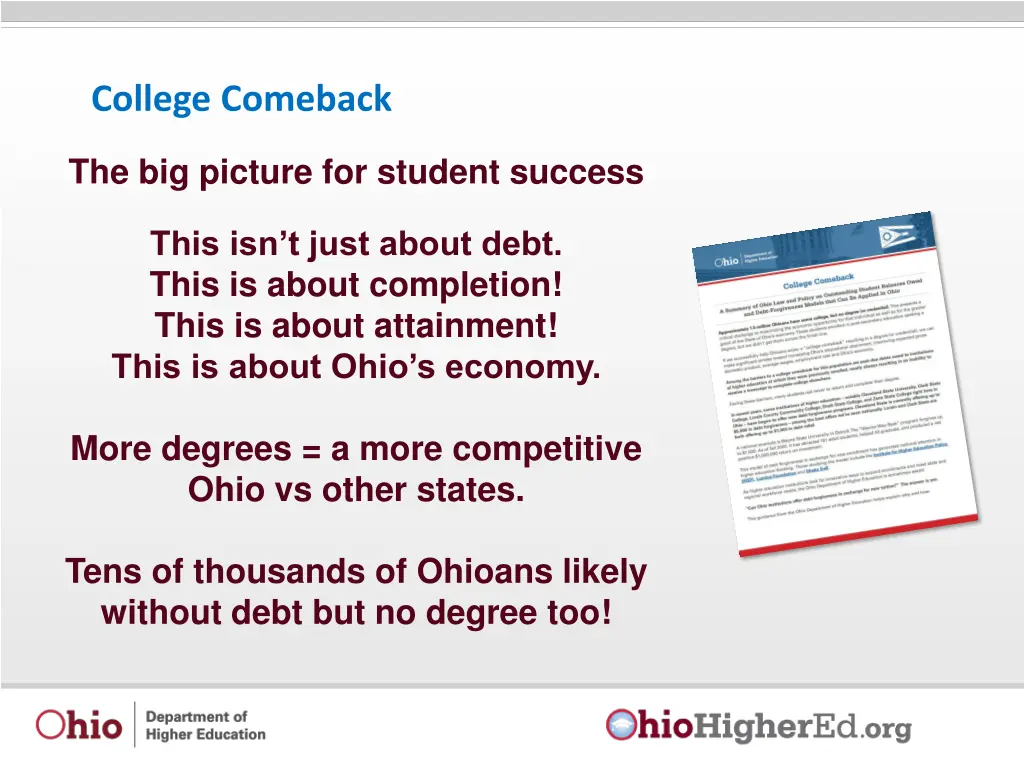 college comeback