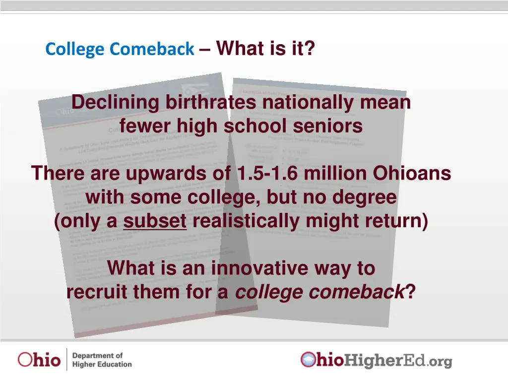 college comeback what is it 1