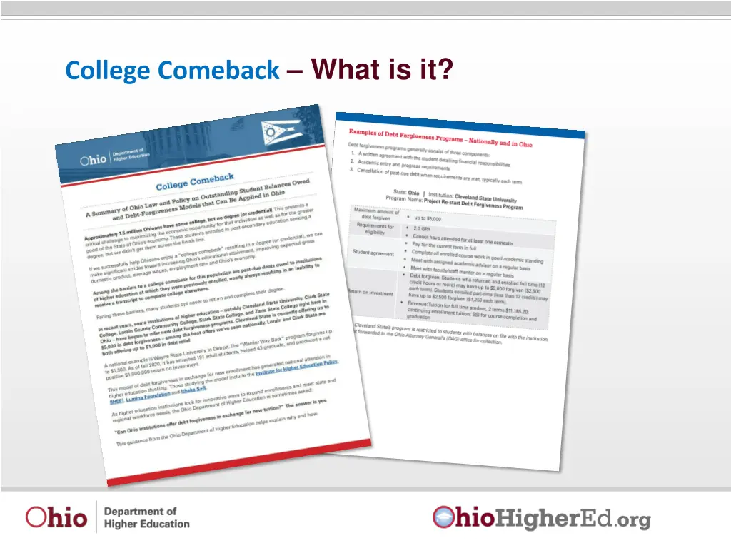 college comeback what is it