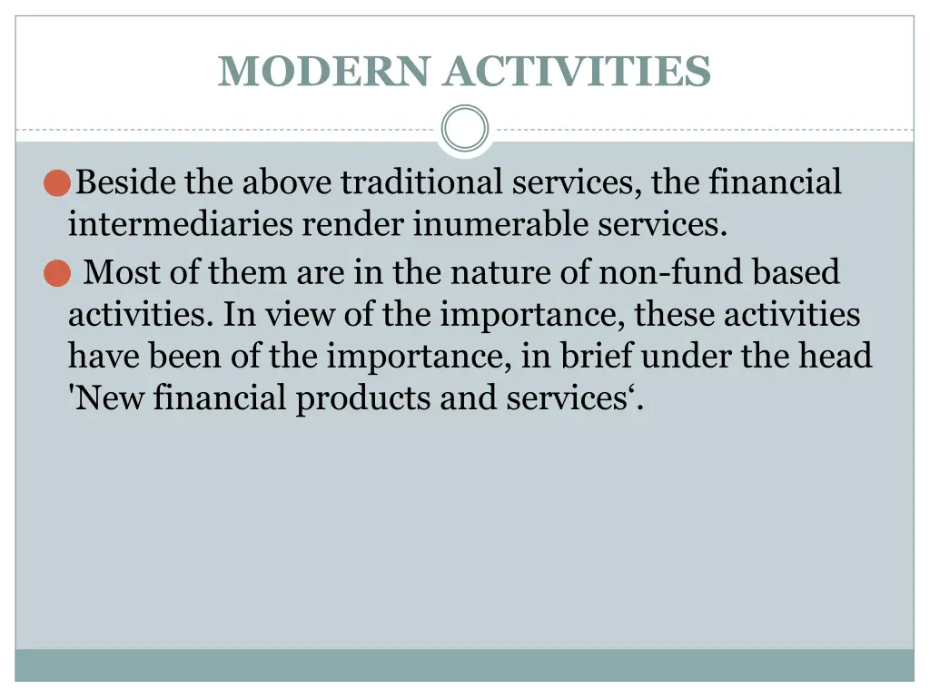 modern activities