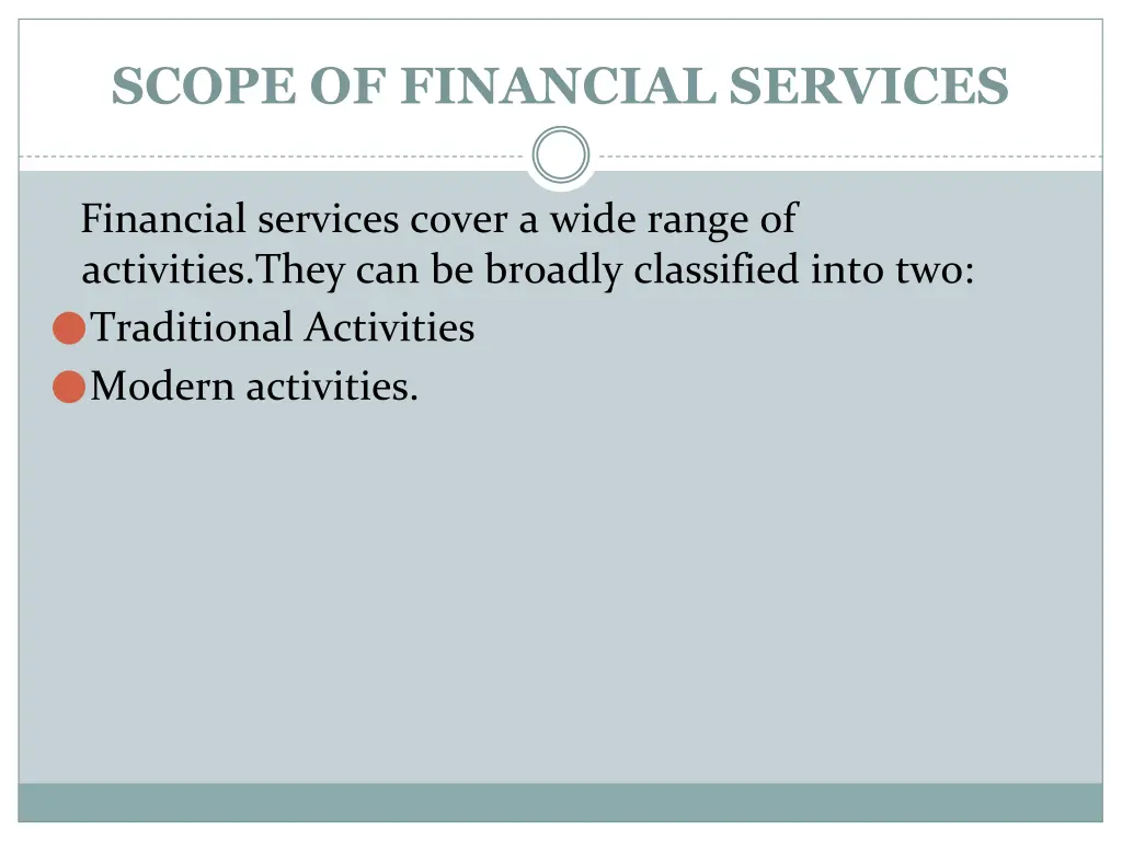 scope of financial services