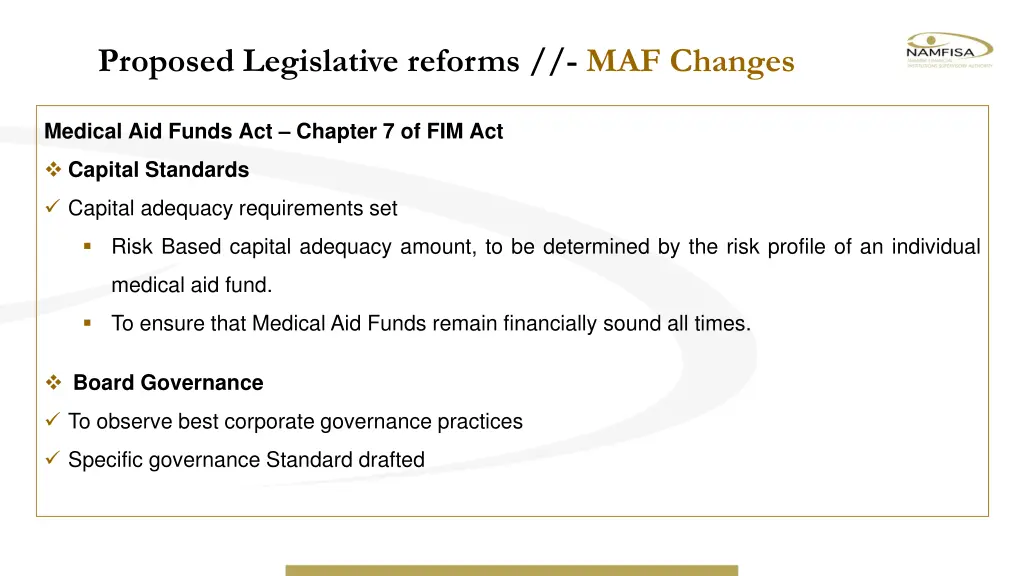 proposed legislative reforms maf changes 1
