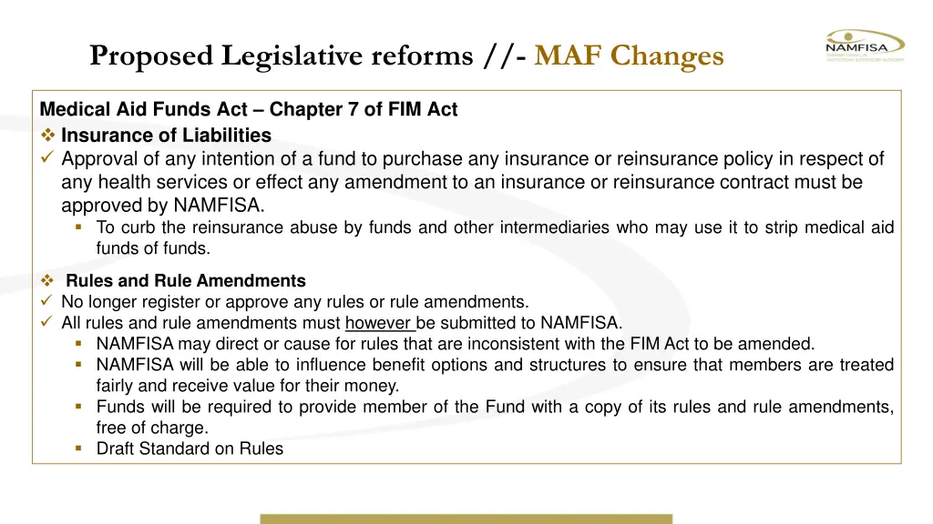 proposed legislative reforms maf changes 3