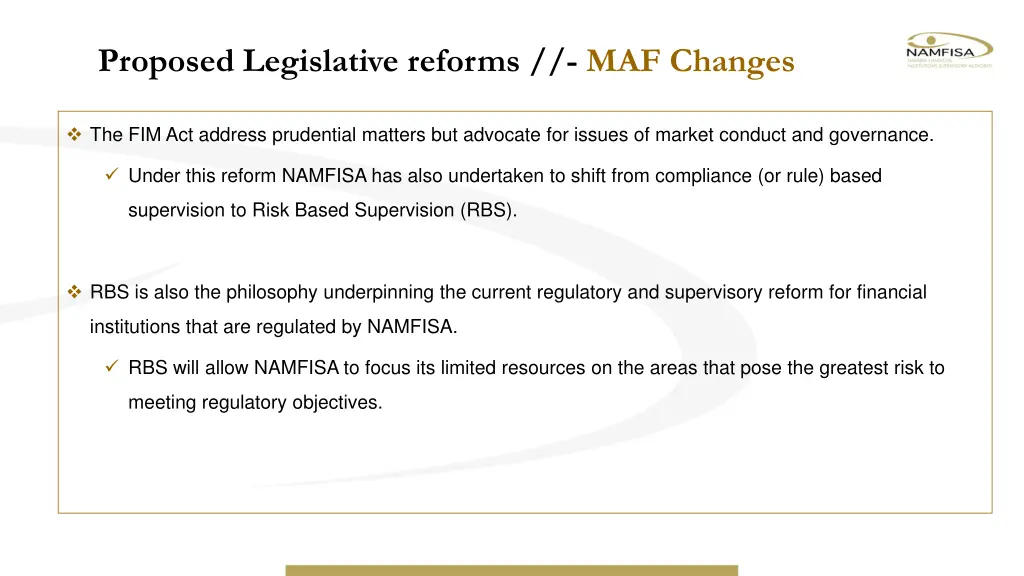 proposed legislative reforms maf changes 5