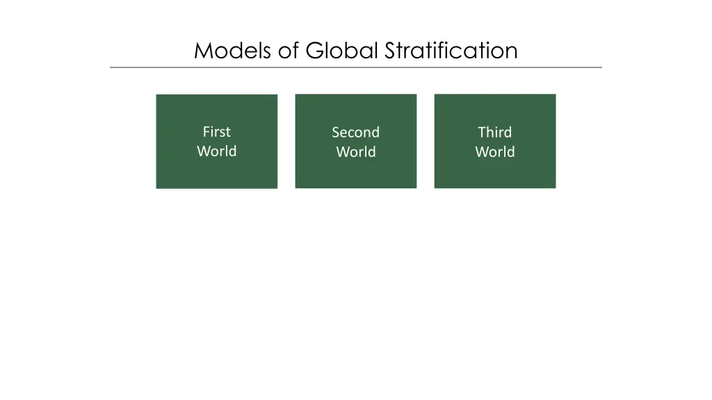 models of global stratification 1