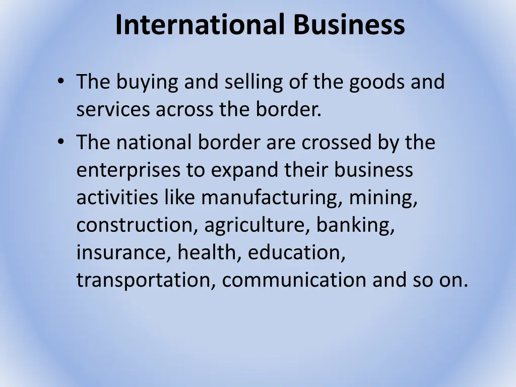 international business