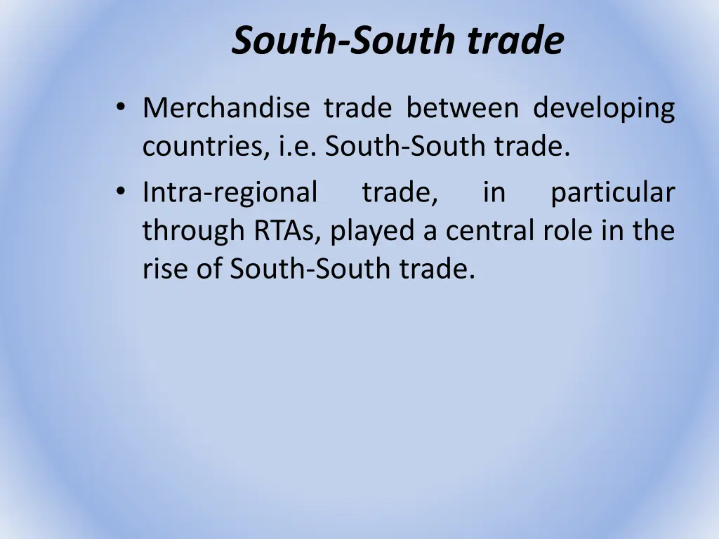 south south trade