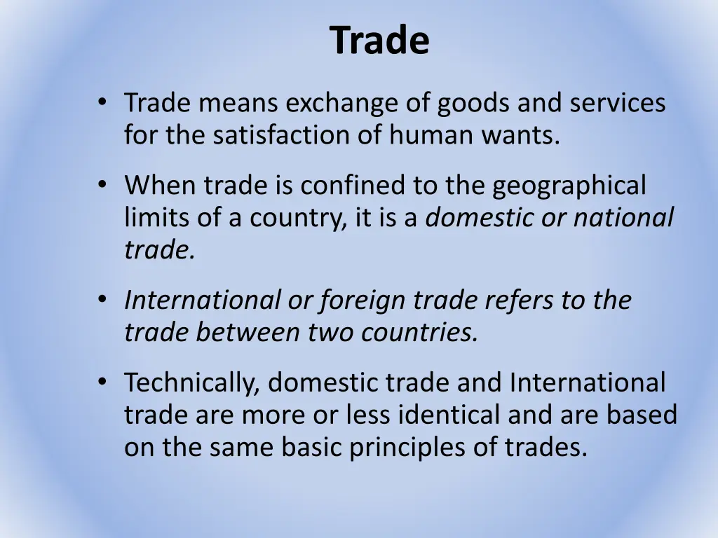 trade