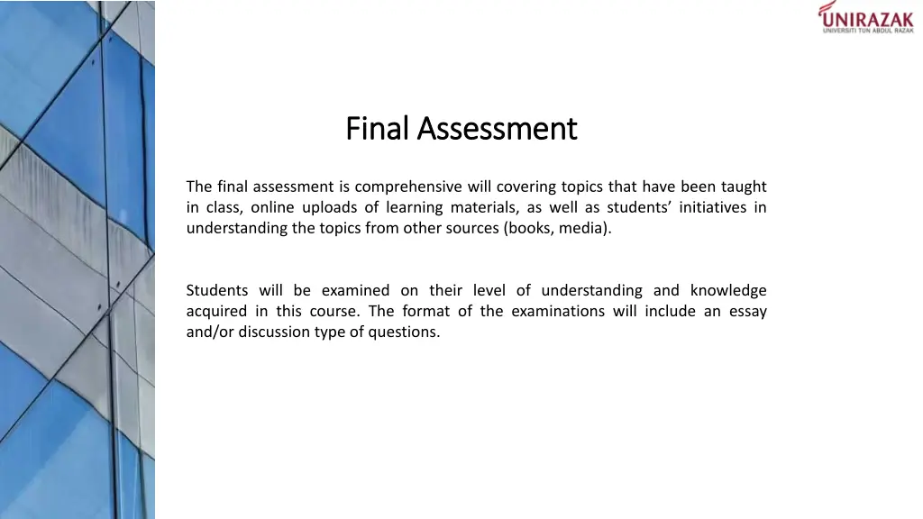 final assessment final assessment