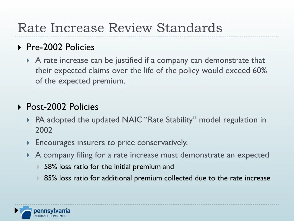 rate increase review standards
