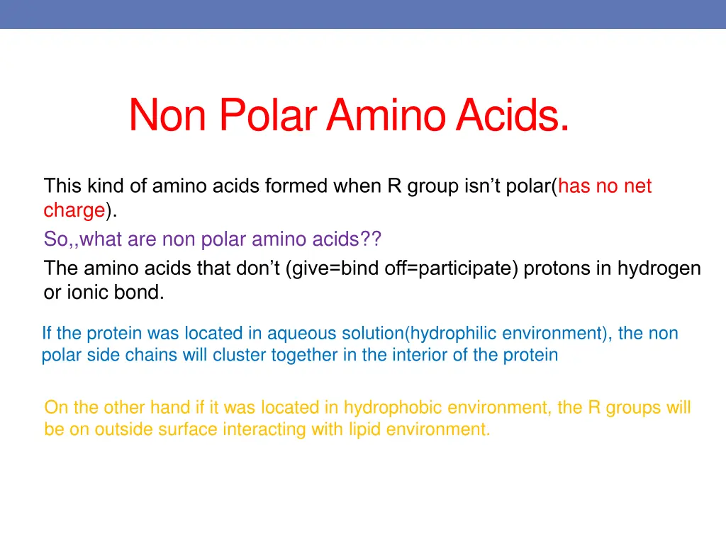 non polar amino acids