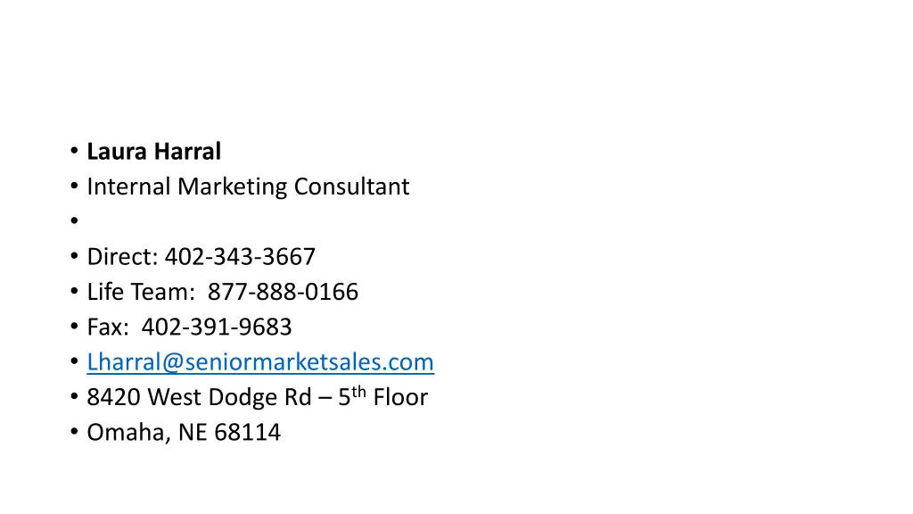laura harral internal marketing consultant direct