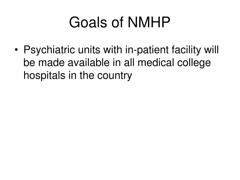 goals of nmhp 4
