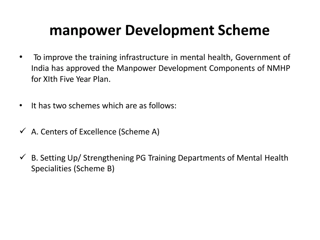 manpower development scheme