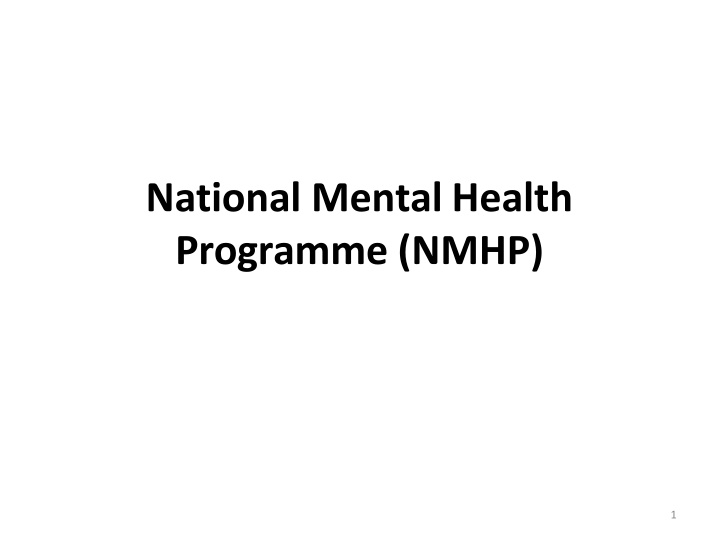 national mental health programme nmhp