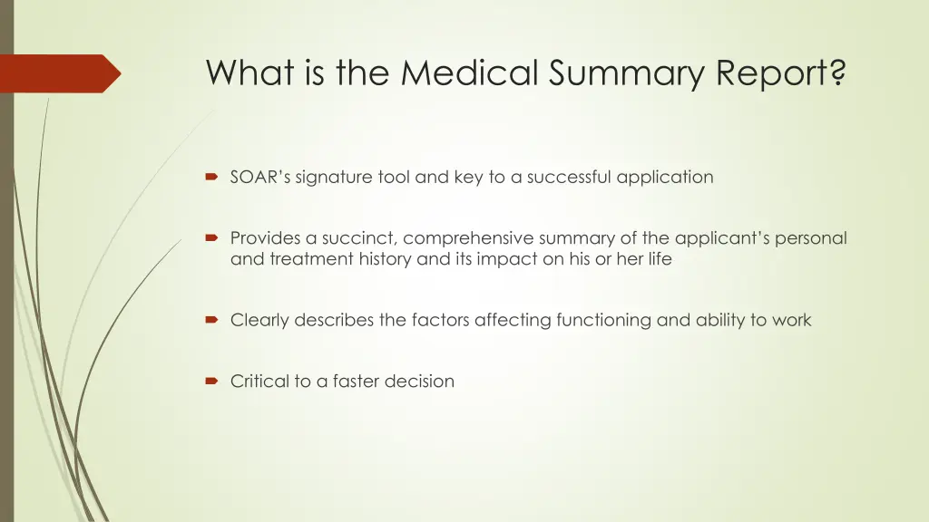what is the medical summary report
