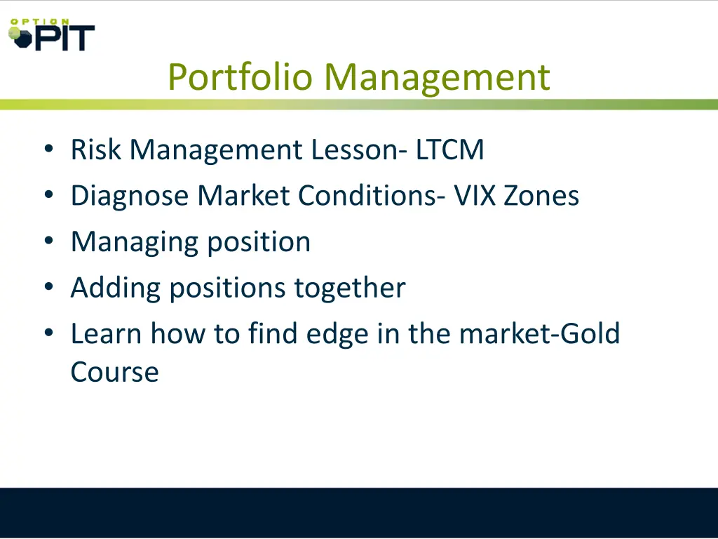 portfolio management