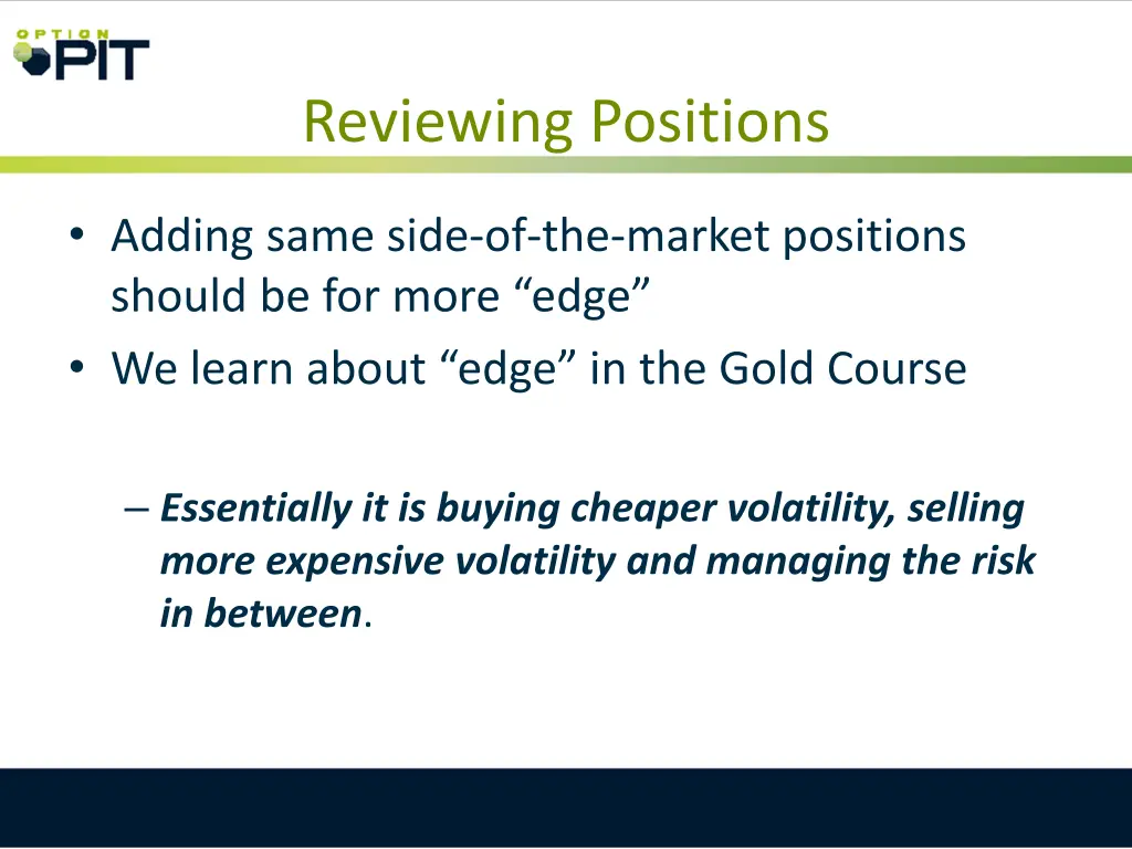 reviewing positions