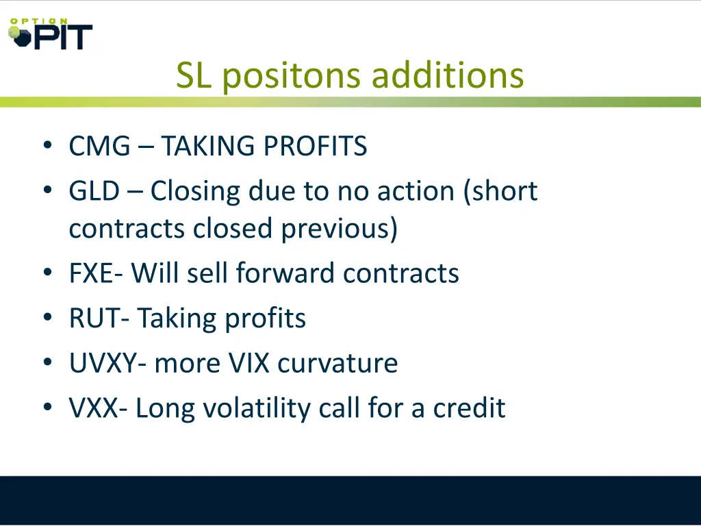 sl positons additions